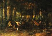 Spring Rutting;Battle of Stags Gustave Courbet